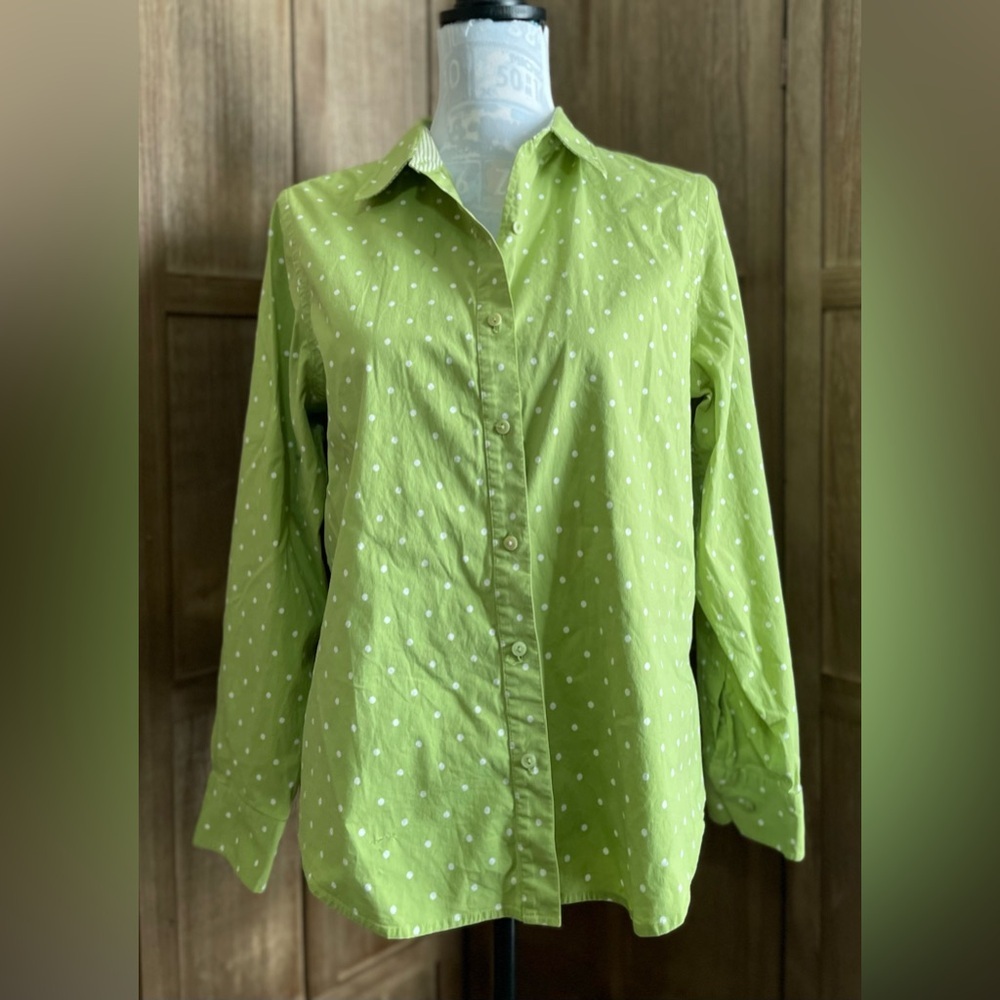 Jones New York Green Polka Dot Women’s Shirt